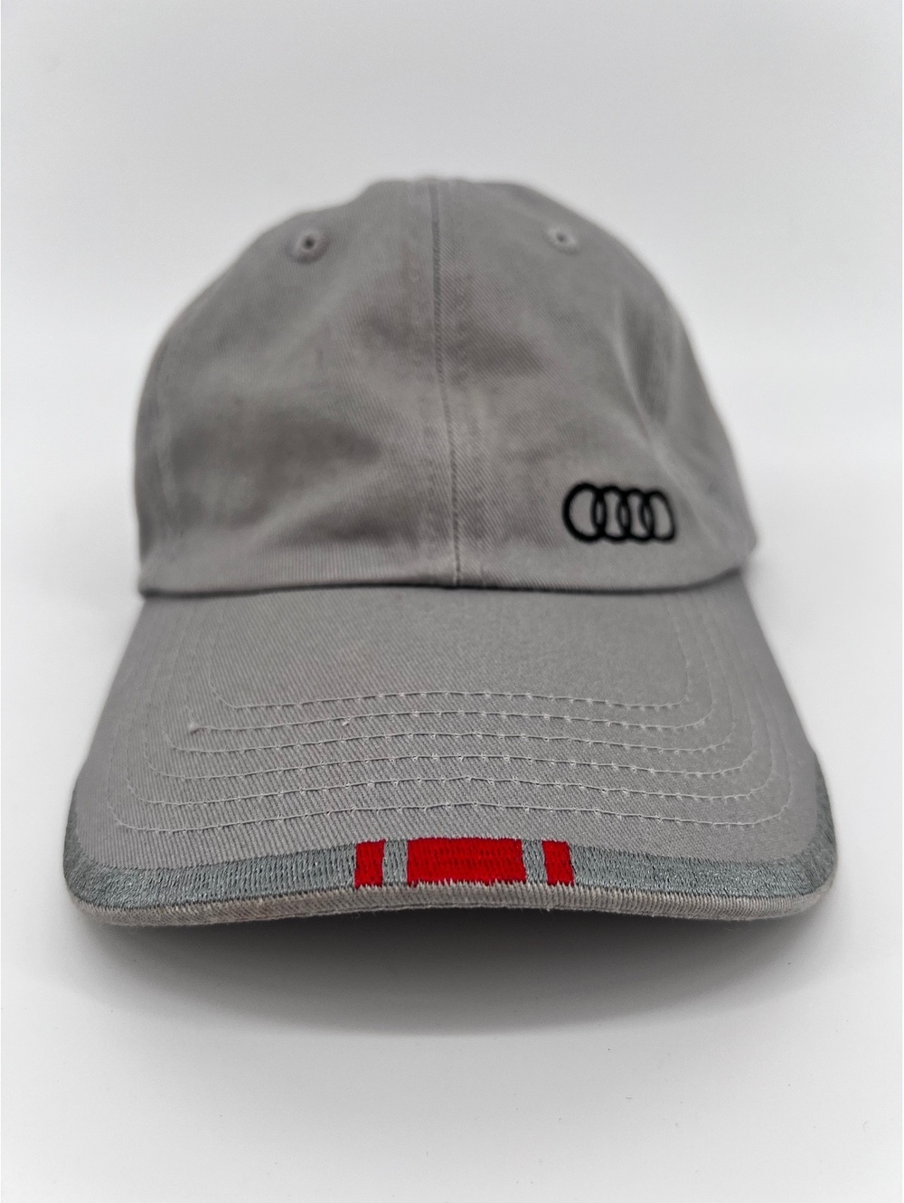 Audi Baseball Cap Gray Cotton Embroidered Logo Adjustable Strap Hat Automotive